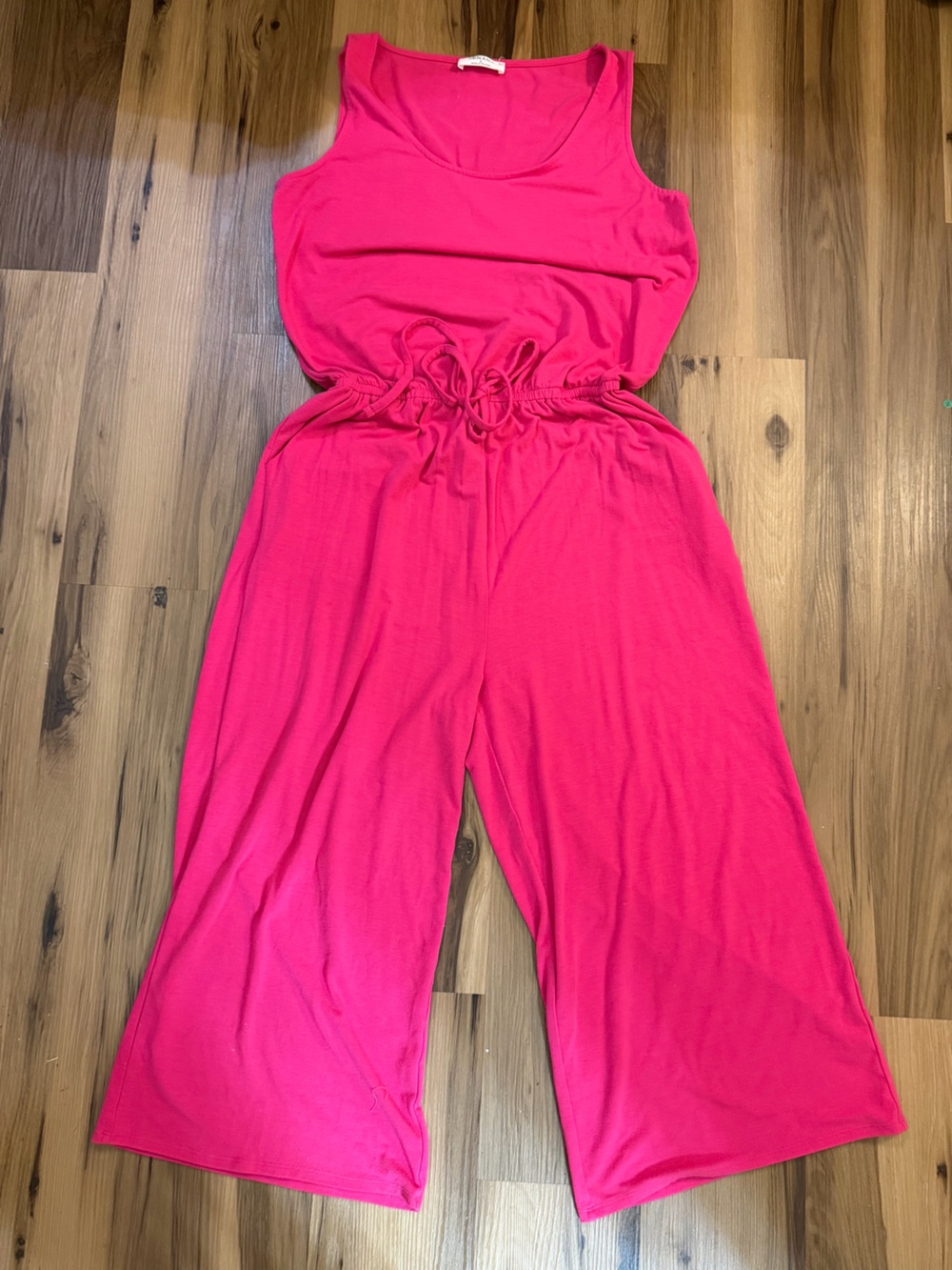 Zenana Hot Pink Sleeveless Wide-Leg Jumpsuit